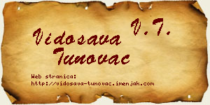 Vidosava Tunovac vizit kartica